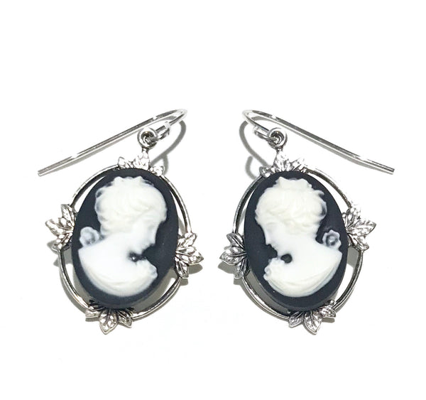 Black Cameo Drop Earrings Cameo Victorian Lady Jewelry Vintage Goth Jewelry  for Woman Anniversary Gift for Her - Etsy